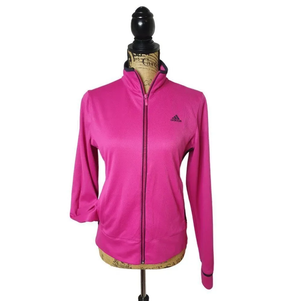 Adidas Women's Pink Jacket Stretch Textured Lightweight Jacket Small NWOT - Picture 6 of 7